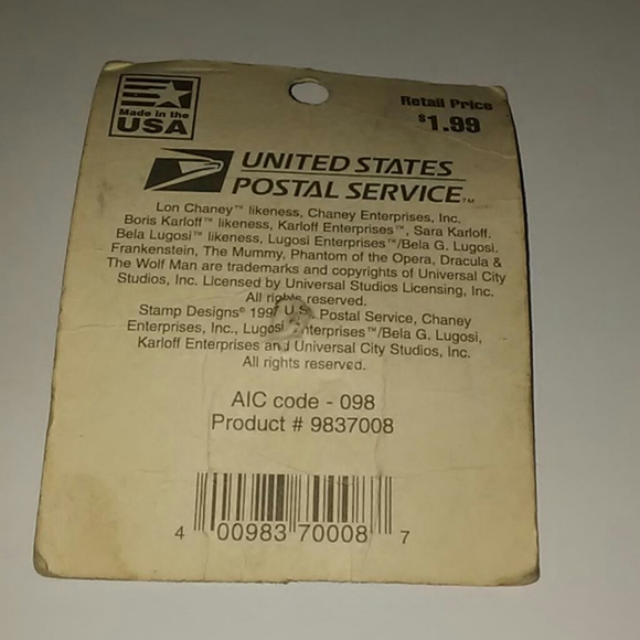 Vtg MONSTERS Postal PIN...NWT! - Picture 2 of 2